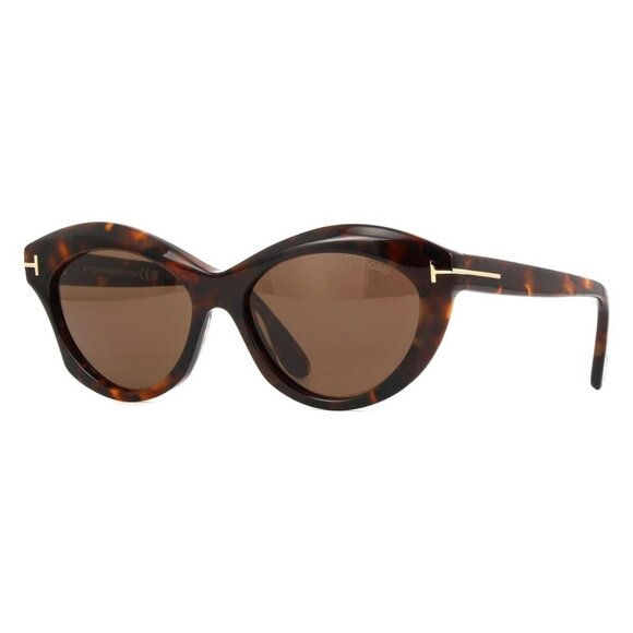 New TOM FORD Toni Havana Cat Eye FT1111/S 52E Sunglasses Women - Picture 1 of 4